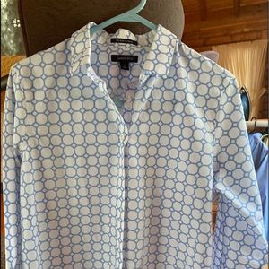 Blue/White Long Sleeve button down blouse